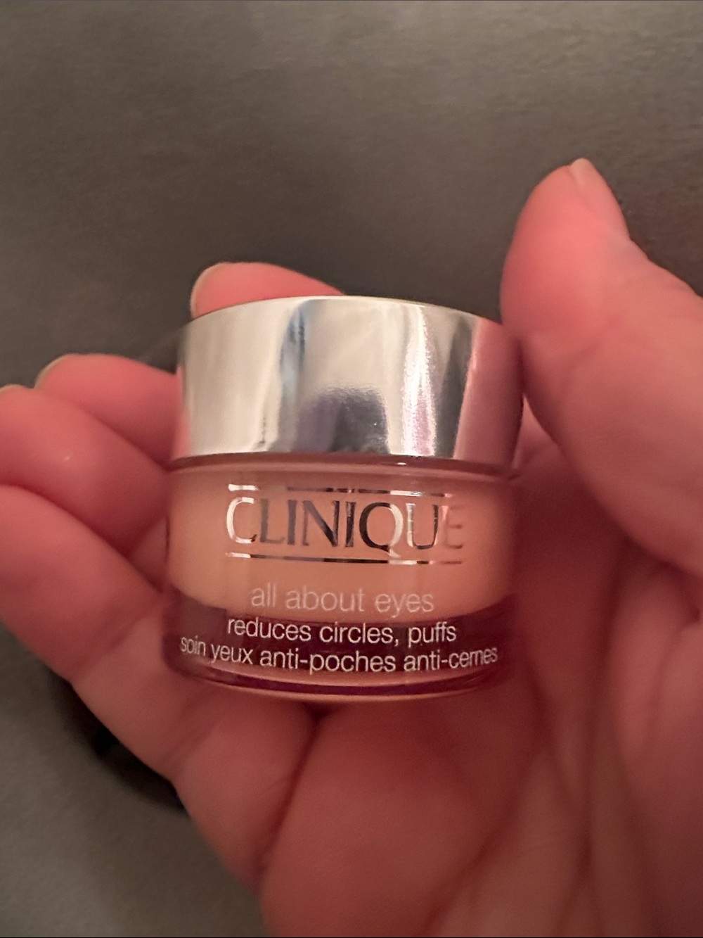 Clinique All About Eyes Peach Pink Jar with Silver Lid
